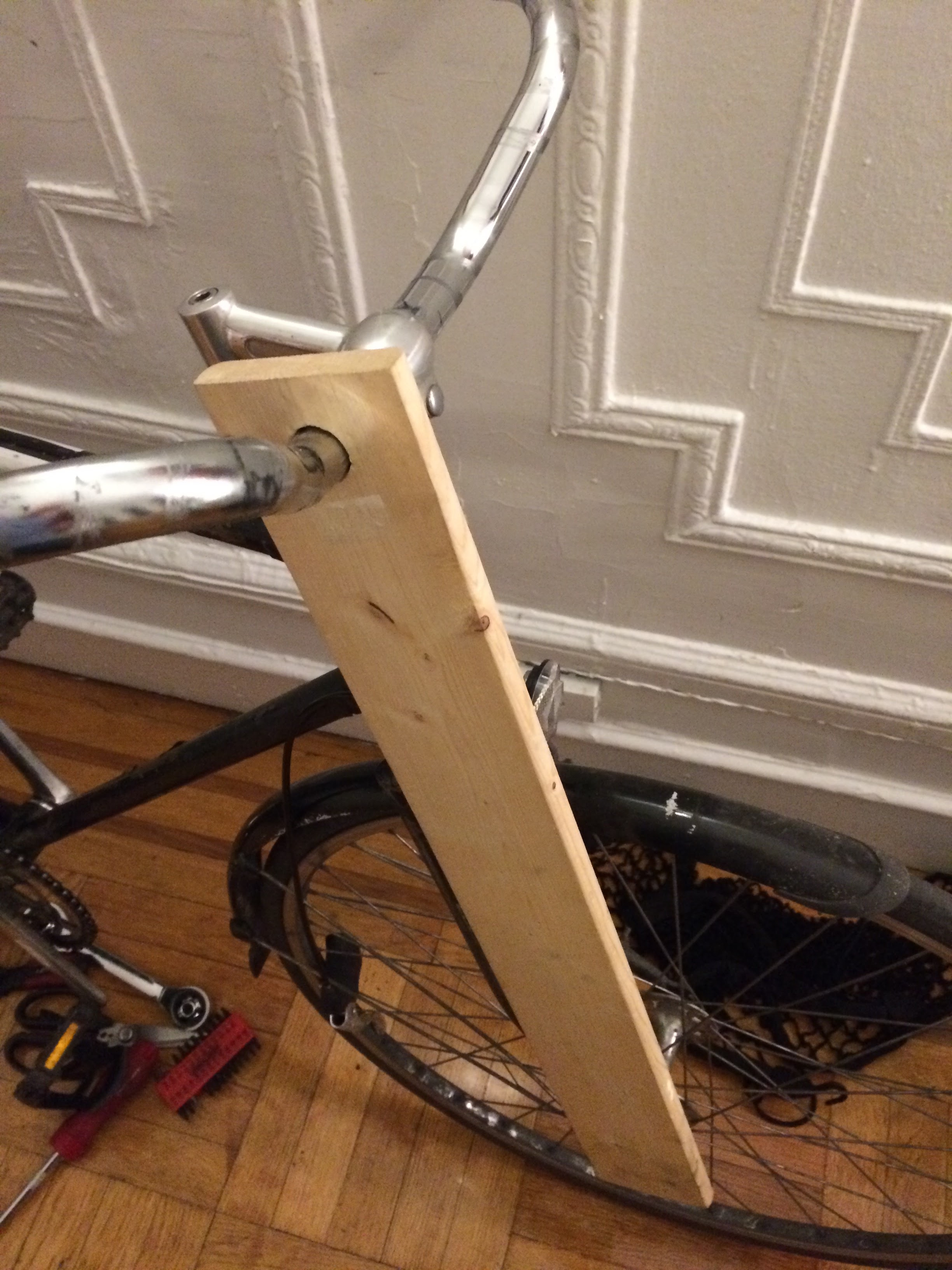 wooden bicycle rack