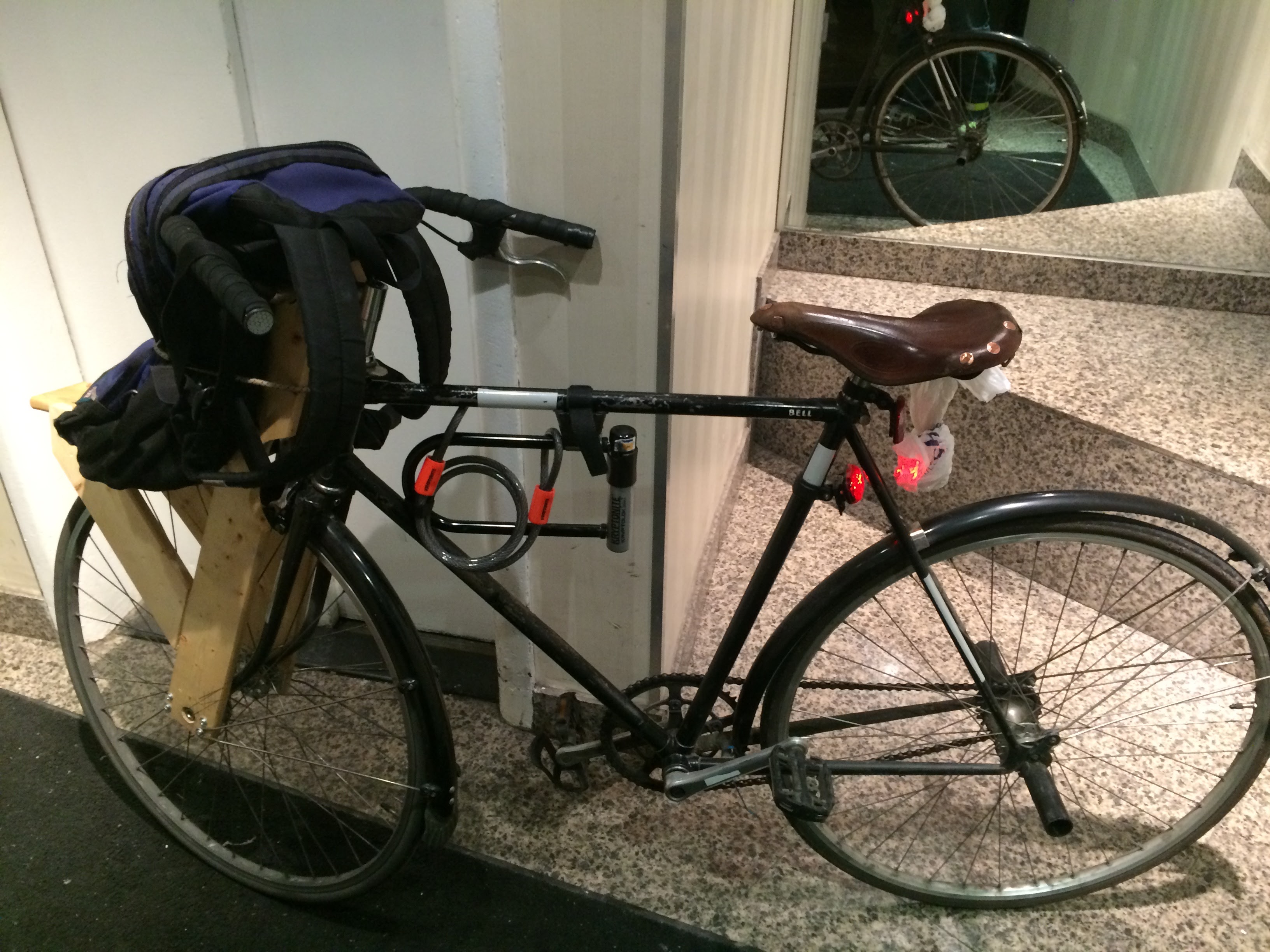 wooden bicycle rack